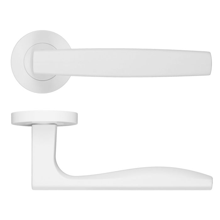 Appenine Lever On Round Rose Powder Coat White