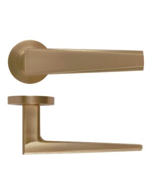 Veloce Lever On Round Rose Antique Brass