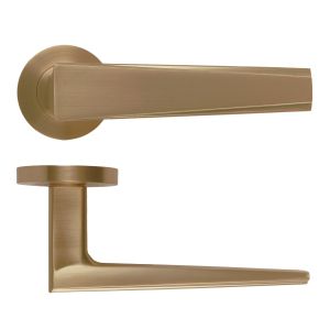 Veloce Lever On Round Rose Antique Brass