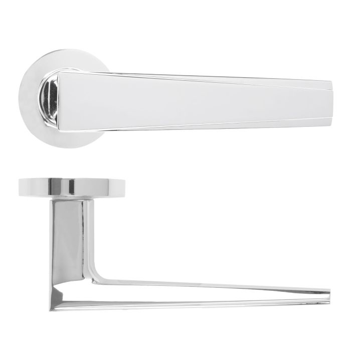 Veloce Lever On Round Rose Polished Chrome