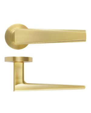 Veloce Lever On Round Rose Satin Brass