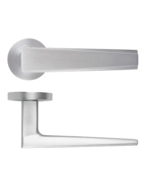 Veloce Lever On Round Rose Satin Chrome