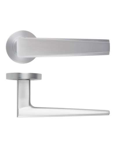 Veloce Lever On Round Rose Satin Chrome