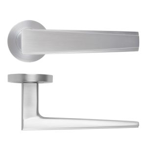 Veloce Lever On Round Rose Satin Chrome