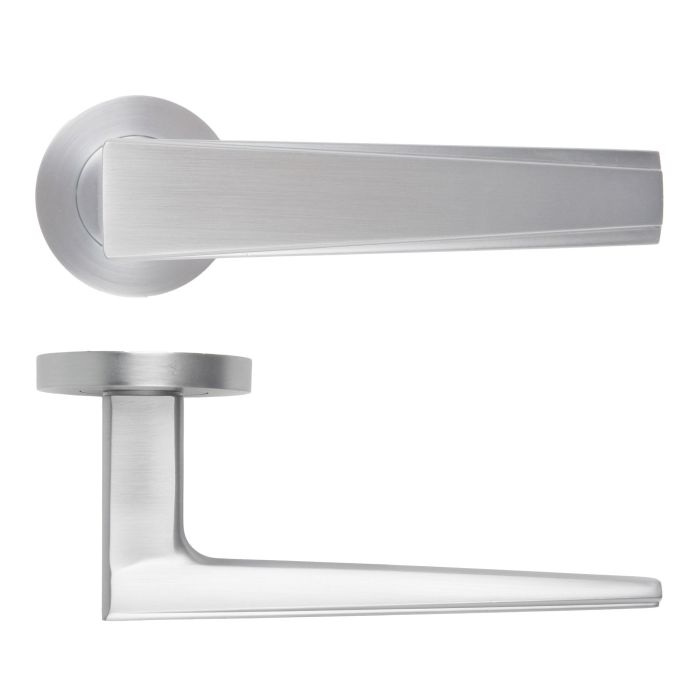 Veloce Lever On Round Rose Satin Chrome