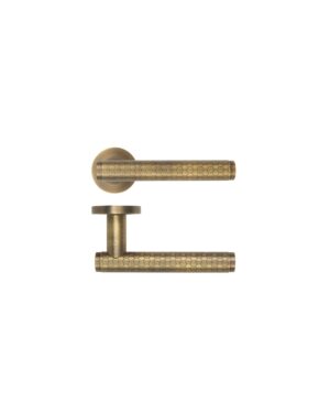Favo Lever On Round Rose Antique Brass