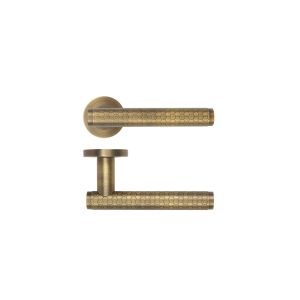 Favo Lever On Round Rose Antique Brass
