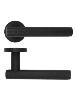 Favo Lever On Round Rose Oscuro Matt Black