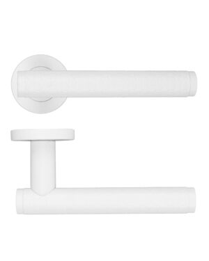 Favo Lever On Round Rose Powder Coat White