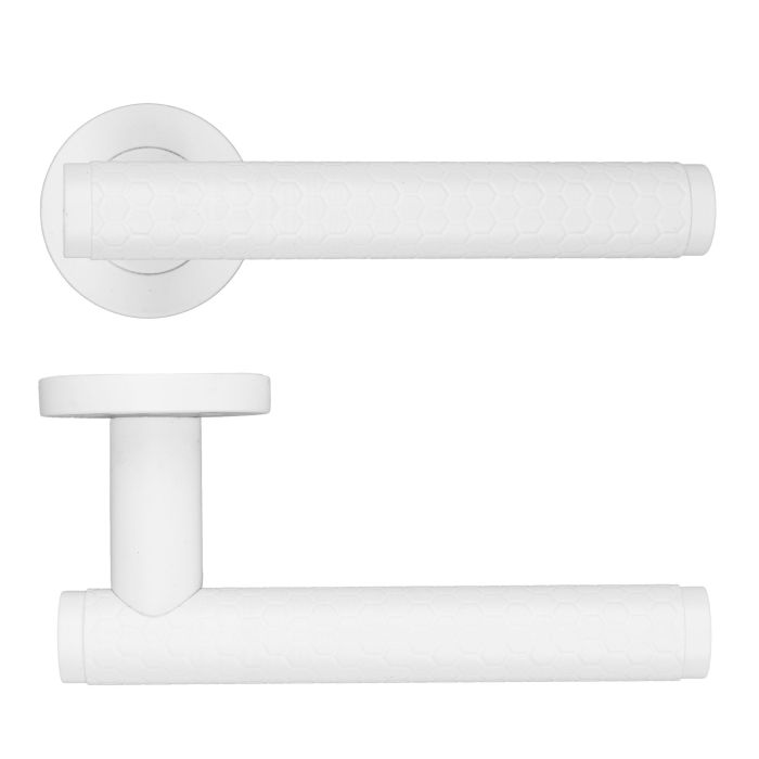 Favo Lever On Round Rose Powder Coat White