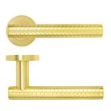 Favo Lever On Round Rose Satin Brass
