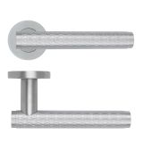 Favo Lever On Round Rose Satin Chrome