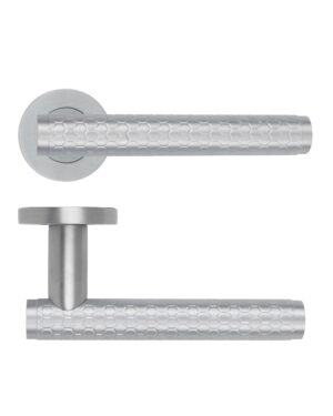 Favo Lever On Round Rose Satin Chrome