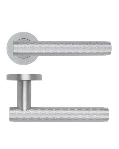 Favo Lever On Round Rose Satin Chrome