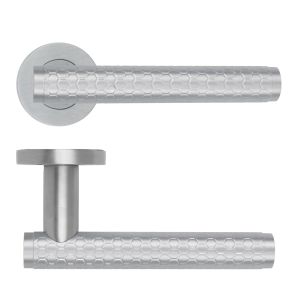 Favo Lever On Round Rose Satin Chrome