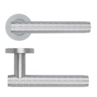 Favo Lever On Round Rose Satin Chrome
