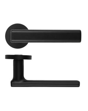 Frigo Lever On Round Rose Oscuro Matt Black