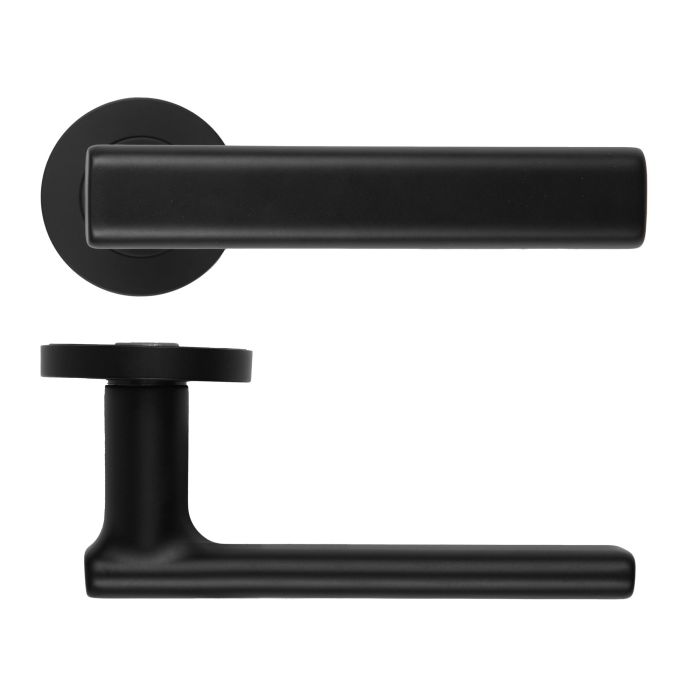 Frigo Lever On Round Rose Oscuro Matt Black
