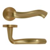 Rococo Lever On Round Rose Antique Brass