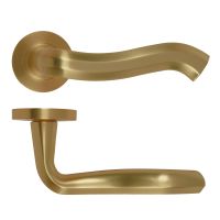 Rococo Lever On Round Rose Antique Brass