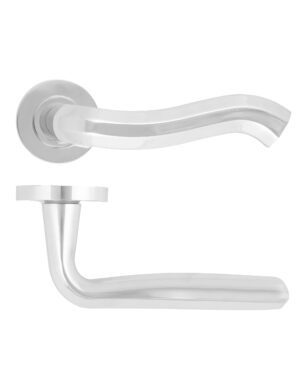 Rococo Lever On Round Rose Polished Chrome