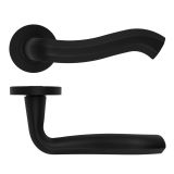 Rococo Lever On Round Rose Oscuro Matt Black