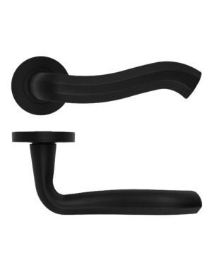 Rococo Lever On Round Rose Oscuro Matt Black