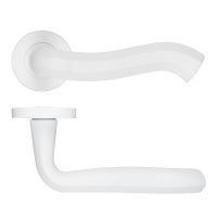 Rococo Lever On Round Rose Powder Coat White