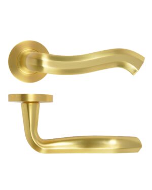 Rococo Lever On Round Rose Satin Brass