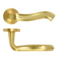 Rococo Lever On Round Rose Satin Brass