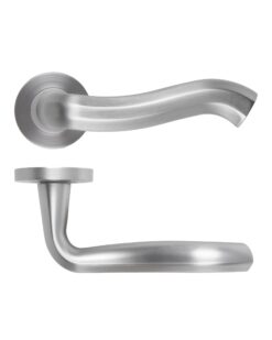 Rococo Lever On Round Rose Satin Chrome