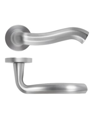 Rococo Lever On Round Rose Satin Chrome