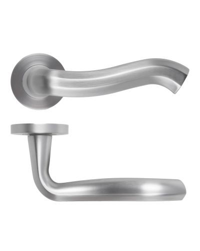 Rococo Lever On Round Rose Satin Chrome