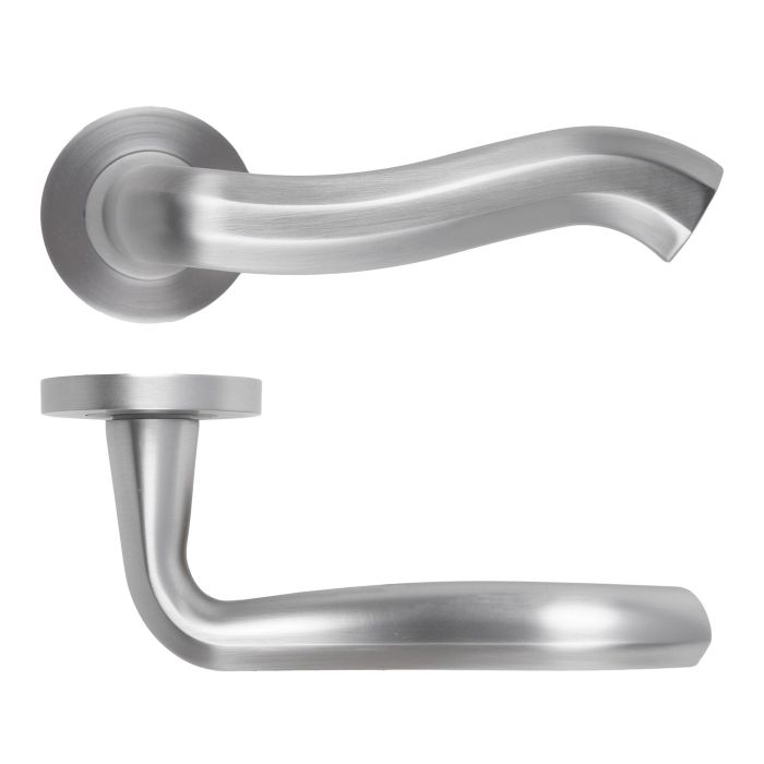 Rococo Lever On Round Rose Satin Chrome