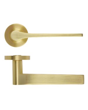 Gio Lever On Round Rose Satin Brass