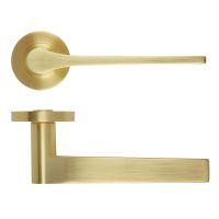 Gio Lever On Round Rose Satin Brass