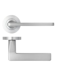 Leon lever on rose Satin Chrome