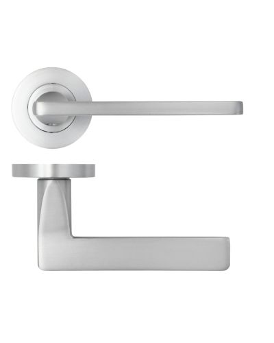Leon lever on rose Satin Chrome