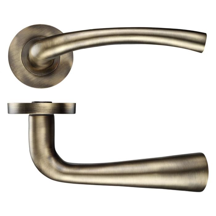 Assisi lever on round rose Florentine Bronze