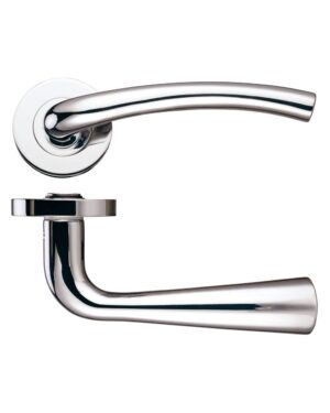 Assisi lever on round rose Polished Nickel