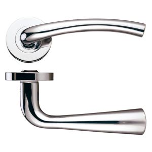Assisi lever on round rose Polished Nickel