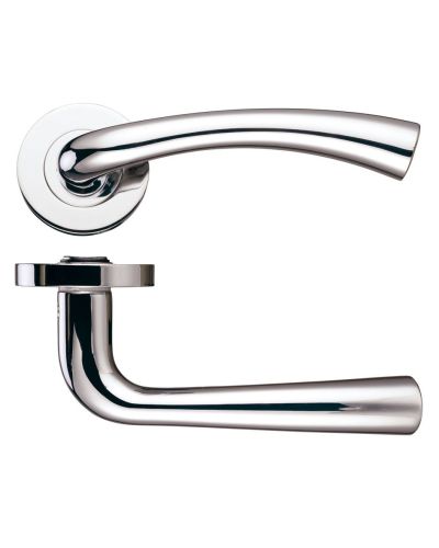 Florence lever on round rose Polished Nickel