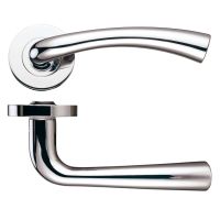 Florence lever on round rose Polished Nickel