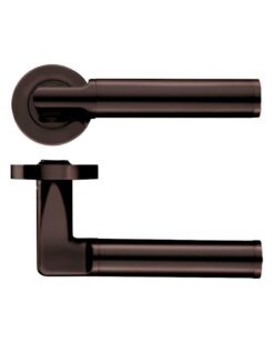Milan lever on round rose Etna Bronze