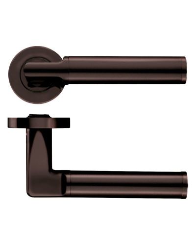 Milan lever on round rose Etna Bronze