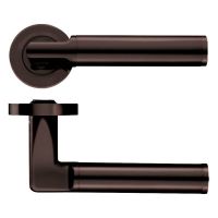 Milan lever on round rose Etna Bronze