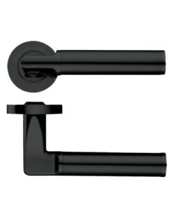 Milan lever on round rose Oscuro Matt Black