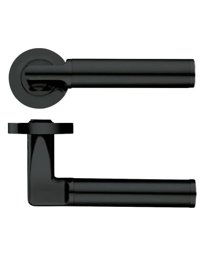 Milan lever on round rose Oscuro Matt Black