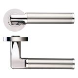 Milan lever on round rose Polished Nickel Satin Stainless