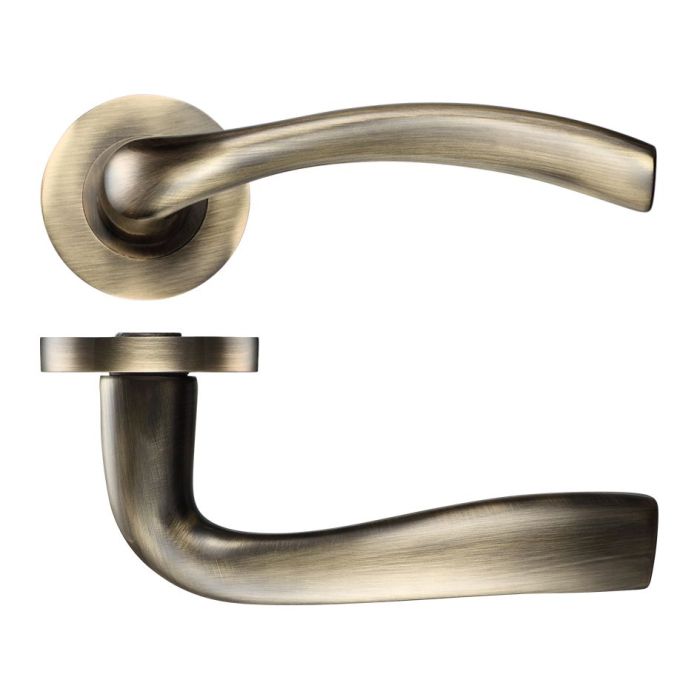 Siena lever on round rose Florentine Bronze
